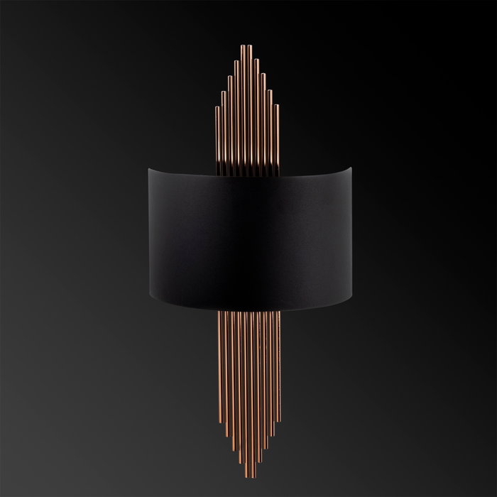 Opviq Lámpara de Pared Moderna Negro y Cobre